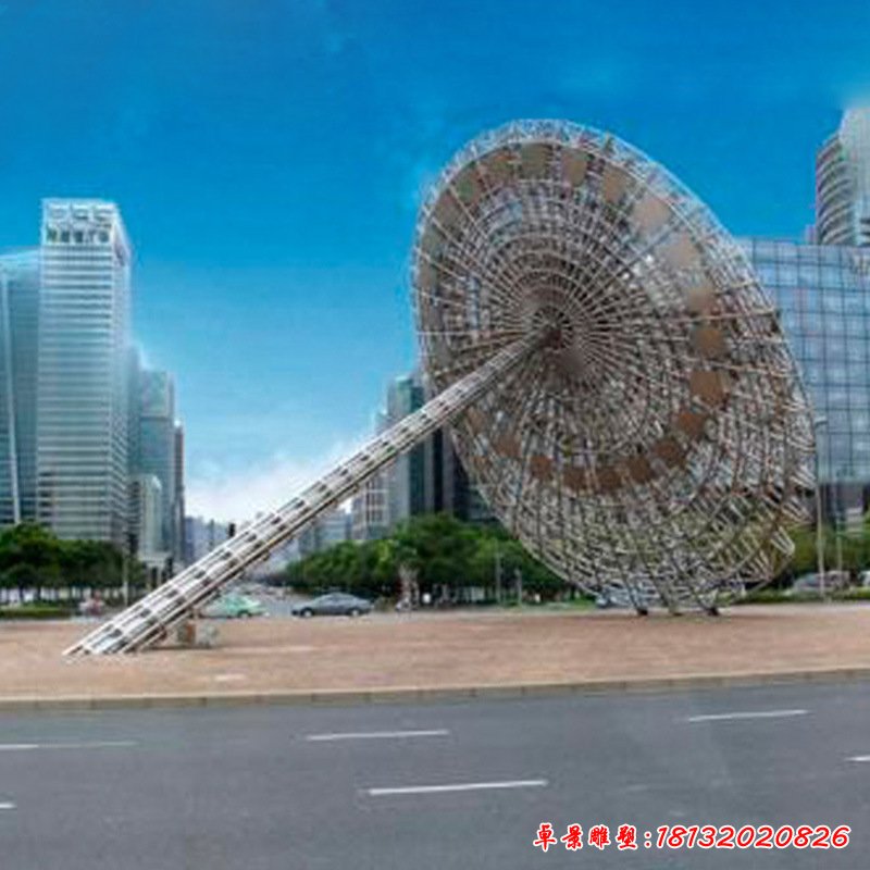 城市大型不锈钢摩天轮雕塑