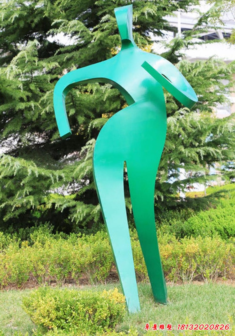不锈钢抽象竞走人物雕塑 (4)