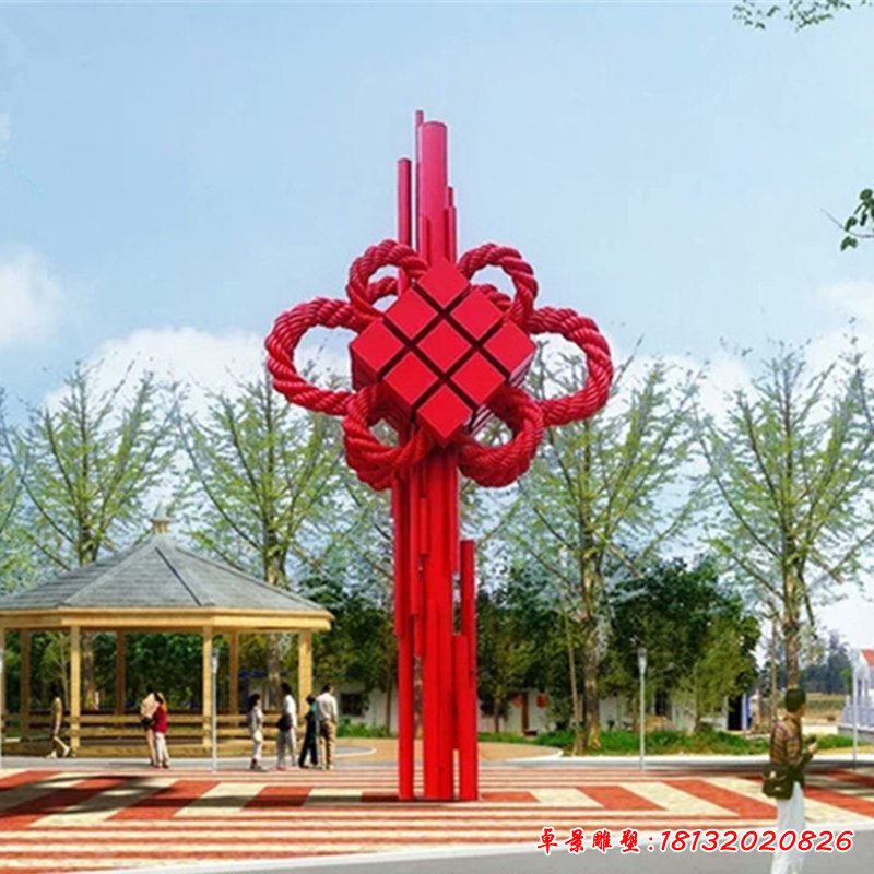 不锈钢中国结雕塑，公园景观雕塑