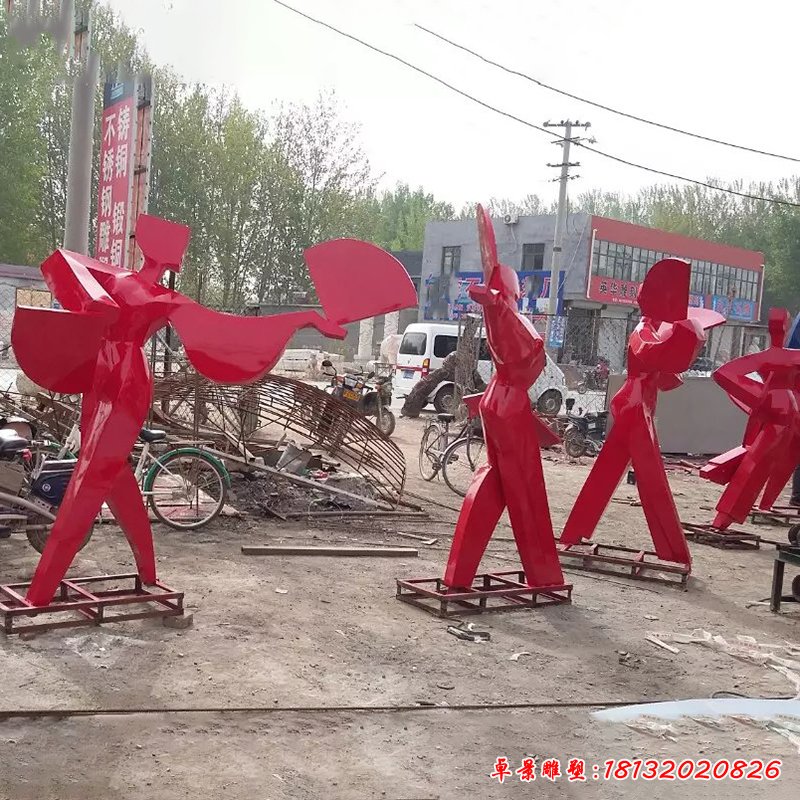 不锈钢抽象人物雕塑,不锈钢跳舞雕塑