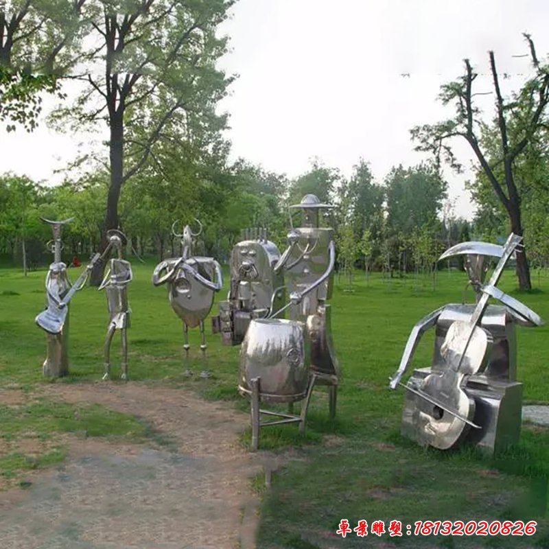 不锈钢抽象乐队雕塑，公园不锈钢抽象雕塑