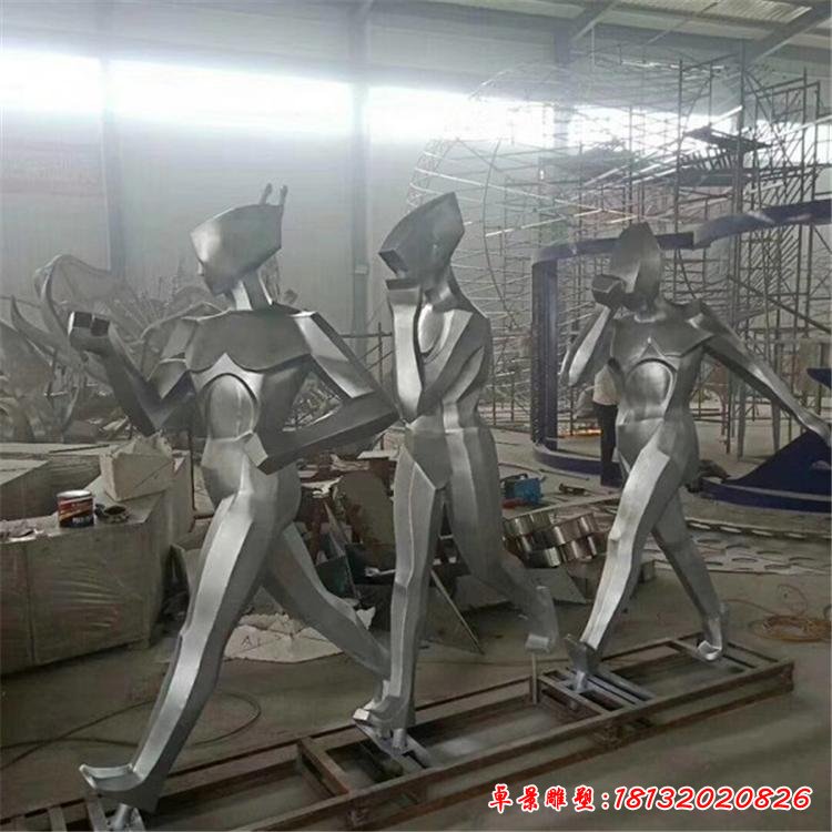 不锈钢竞走运动人物雕塑