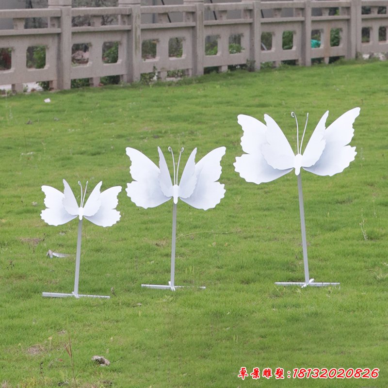 不锈钢白色蝴蝶雕塑 (1)