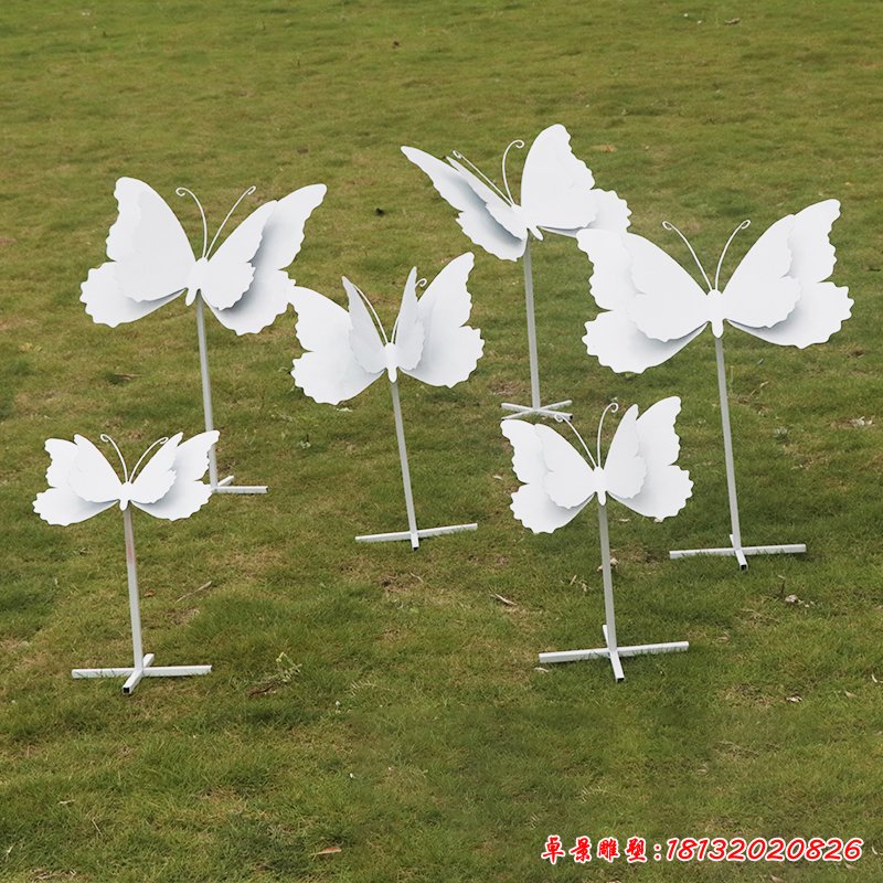 不锈钢白色蝴蝶雕塑 (2)