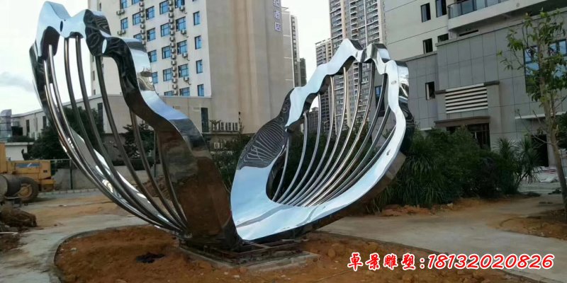 不锈钢镂空扇贝雕塑 (1)
