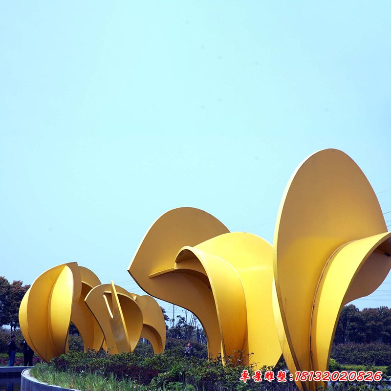 不锈钢彩色花朵雕塑,不锈钢抽象雕塑
