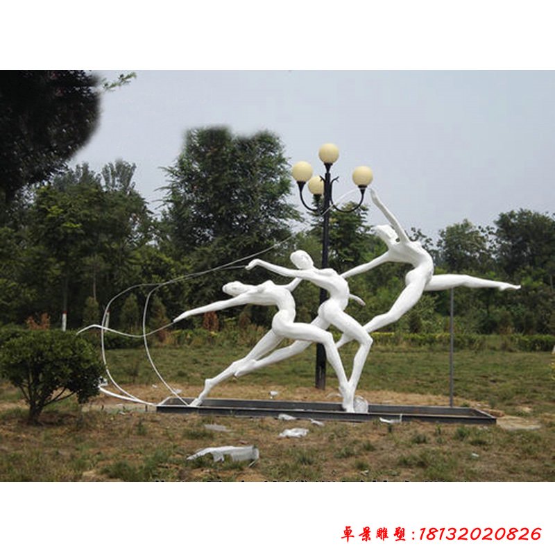 不锈钢体操人物景观雕塑