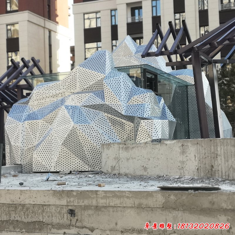 不锈钢别墅景观假山仿真雕塑 (7)