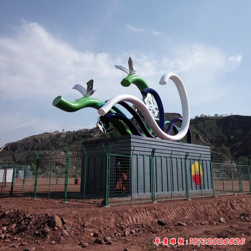 不锈钢祥云雕塑,不锈钢飞翔雕塑,广场雕塑 (1)