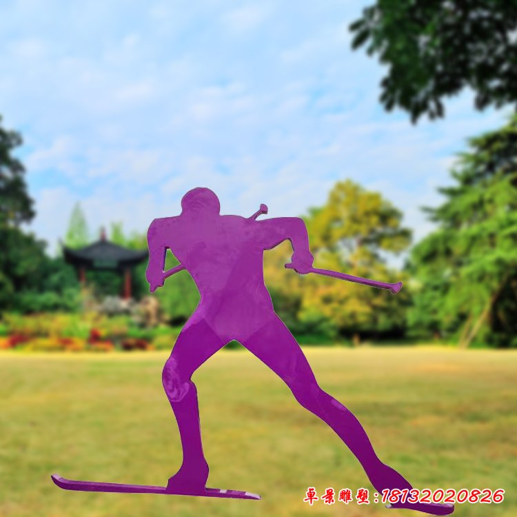 不锈钢滑板运动人物雕塑