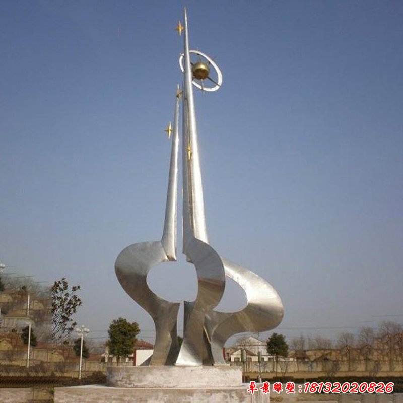 不锈钢抽象科技指环  广场景观雕塑
