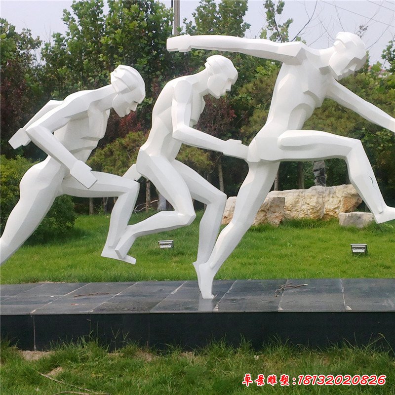 不锈钢抽象竞走人物雕塑 (2)