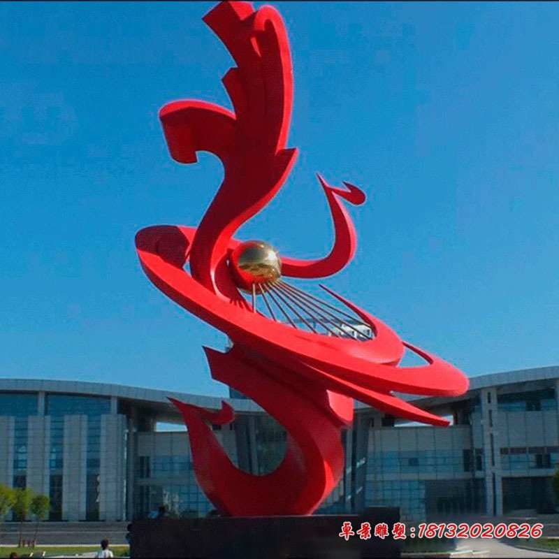 不锈钢抽象凤迎八方雕塑(1)