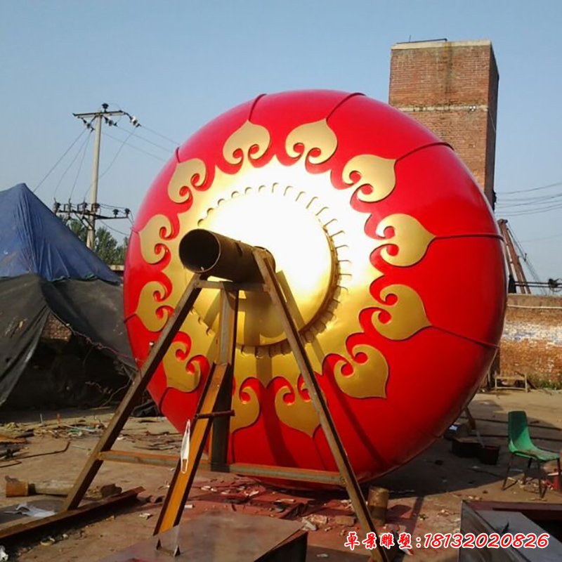 不锈钢红灯笼雕塑,广场不锈钢红灯笼雕塑 (1)