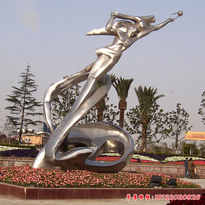 不锈钢奔腾抽象飞行   广场景观雕塑