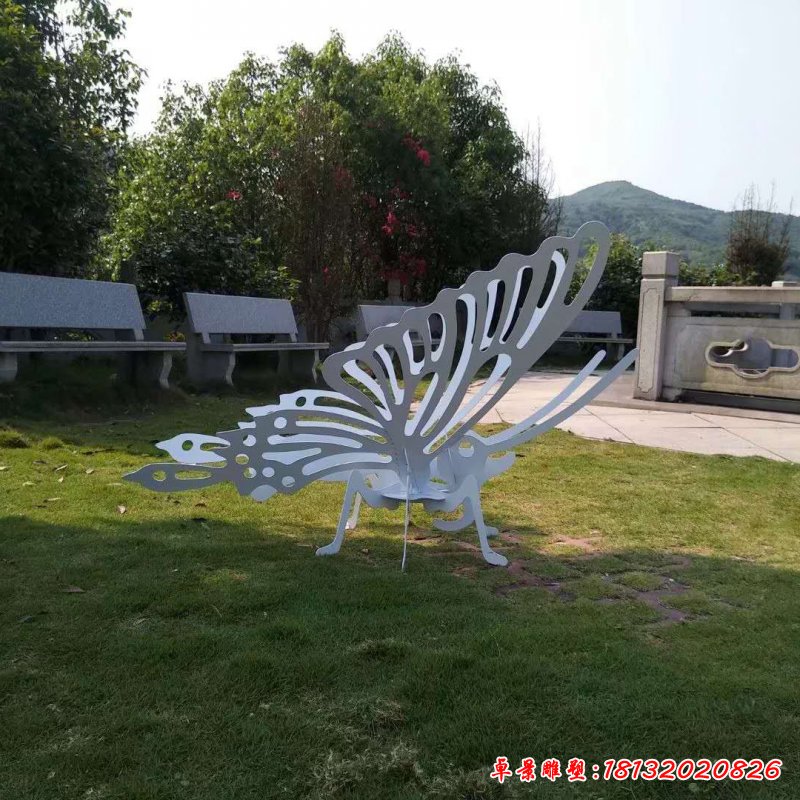 不锈钢镂空动物蝴蝶雕塑