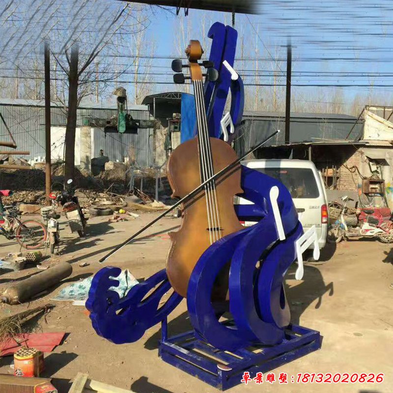 不锈钢吉他 公园景观雕塑