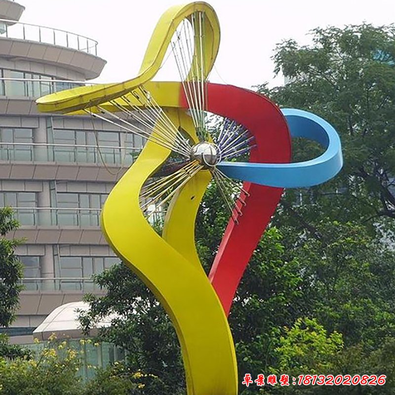 不锈钢太阳花 小区景观雕塑 (2)