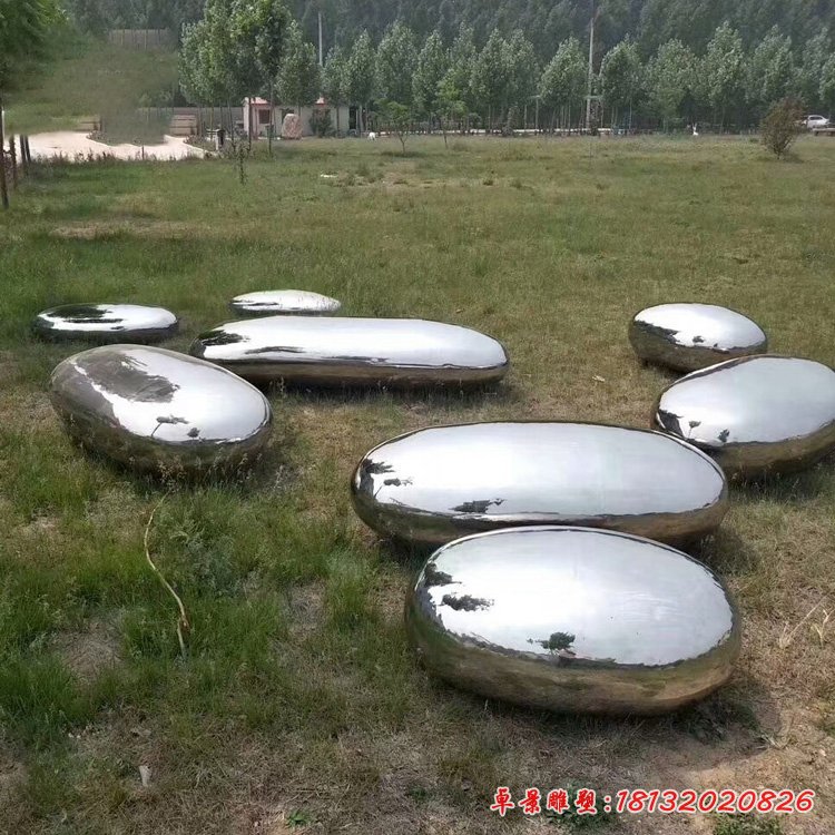 镜面不锈钢鹅卵石座椅雕塑[1]