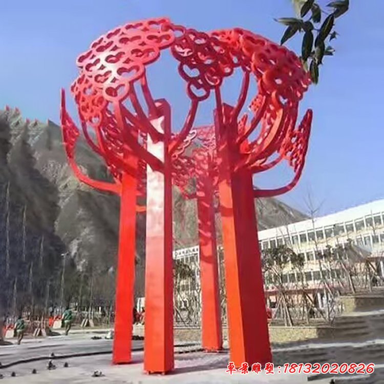 不锈钢镂空树景观雕塑