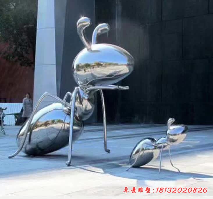 不锈钢动物蚂蚁镜面雕塑