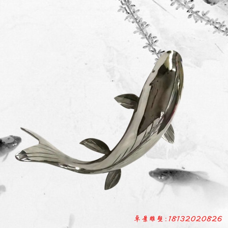 不锈钢鱼镜面动物雕塑