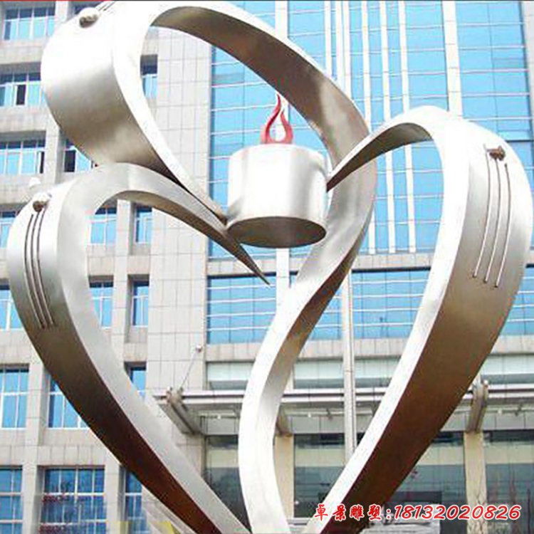 不锈钢爱心医院 医院门口雕塑