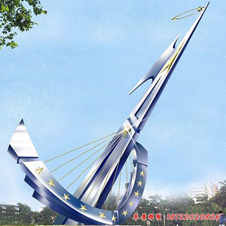不锈钢帆船雕塑  公园景观摆件 (1)