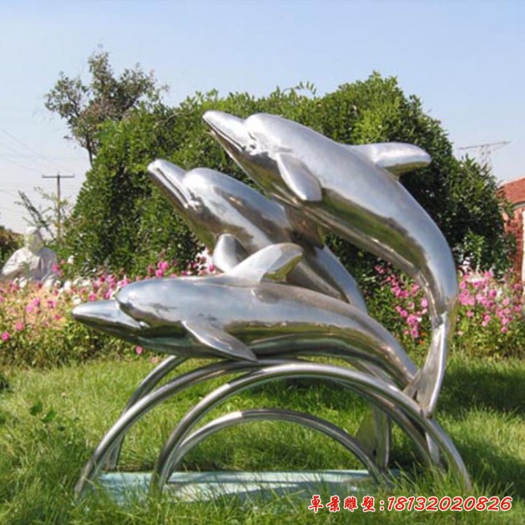 广场不锈钢雕塑海豚雕塑 小区雕塑 厂家定做不锈钢广场雕塑71297