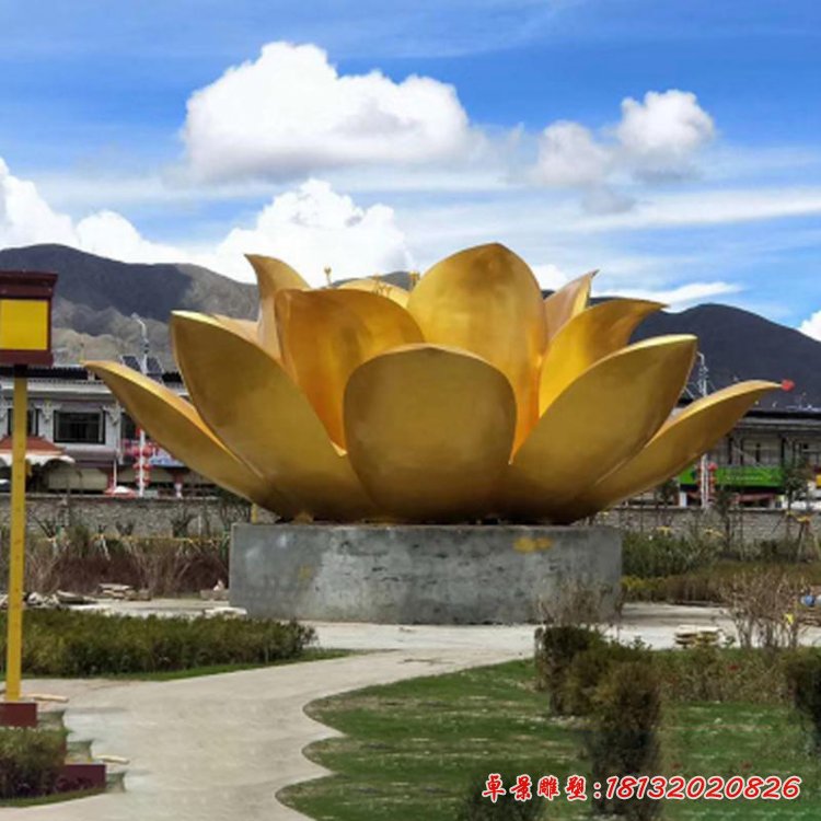 大型不锈钢莲花雕塑仿真荷花园林公园水景景观摆件定制18260525