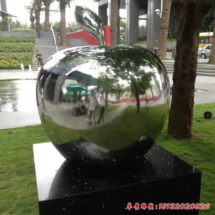 不锈钢苹果雕塑,广场苹果不锈钢雕塑