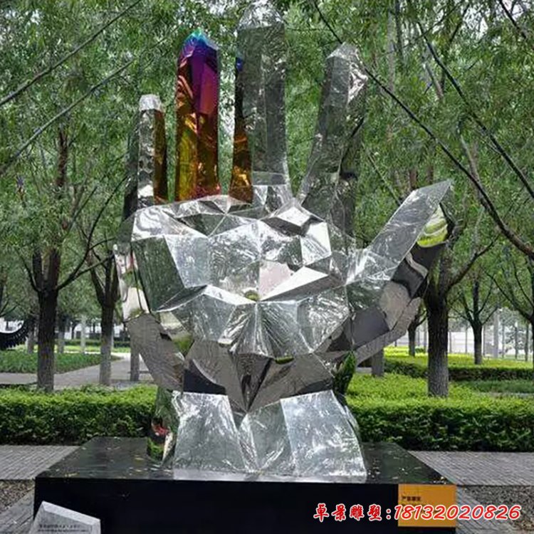 不锈钢手雕塑,公园不锈钢手掌雕塑 (3)