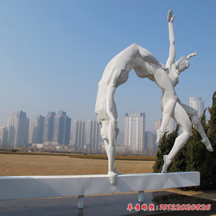 体操雕塑，不锈钢运动雕塑 (2)