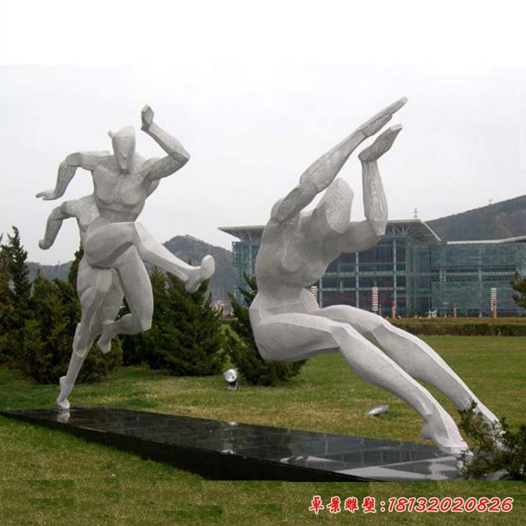 不锈钢抽象跳远人物雕塑[1]