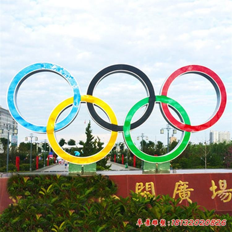 不锈钢标志奥运五环雕塑