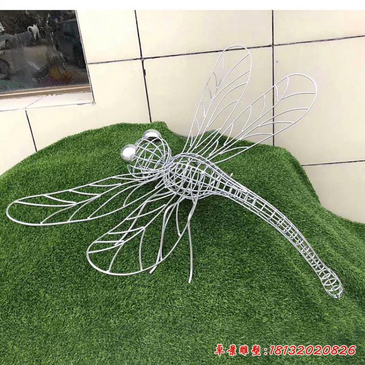 庭院不锈钢镂空蜻蜓雕塑 (2)