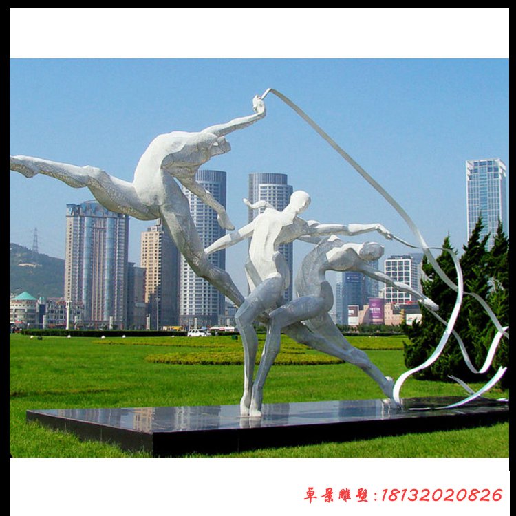 不锈钢体操人物运动雕塑