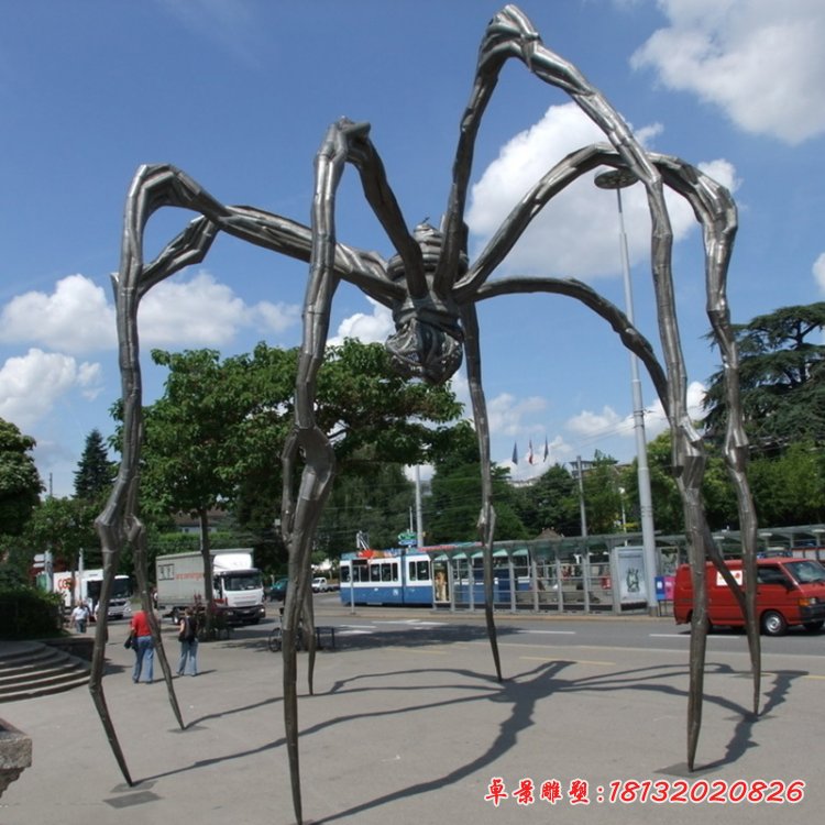 不锈钢动物蜘蛛雕塑