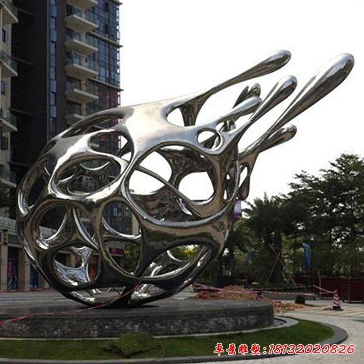 不锈钢火龙果雕塑，商场大型不锈钢景观雕塑 (2)
