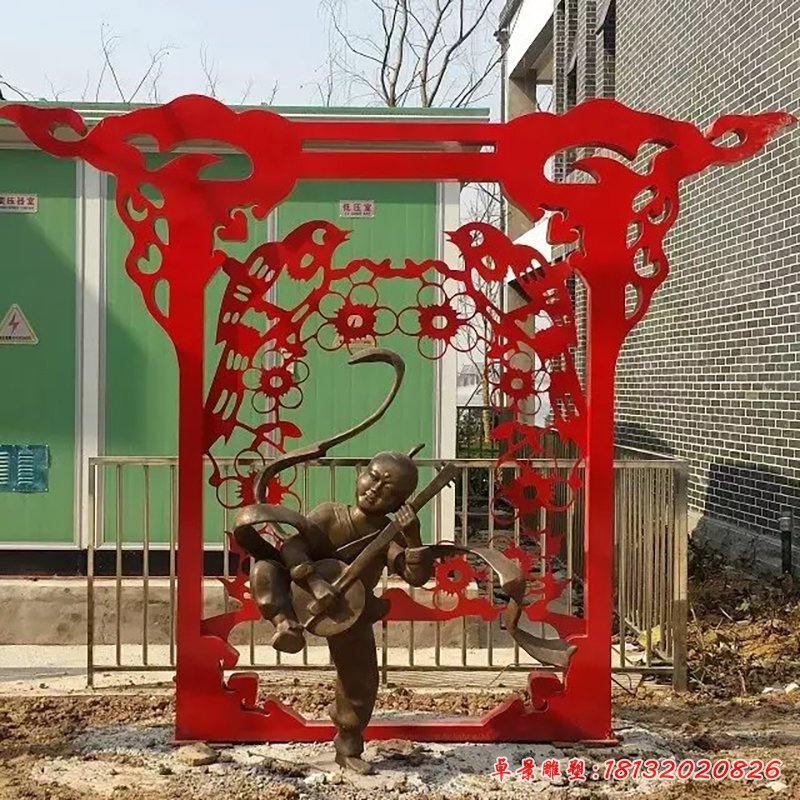 不锈钢剪纸雕塑,广场不锈钢雕塑 (11)