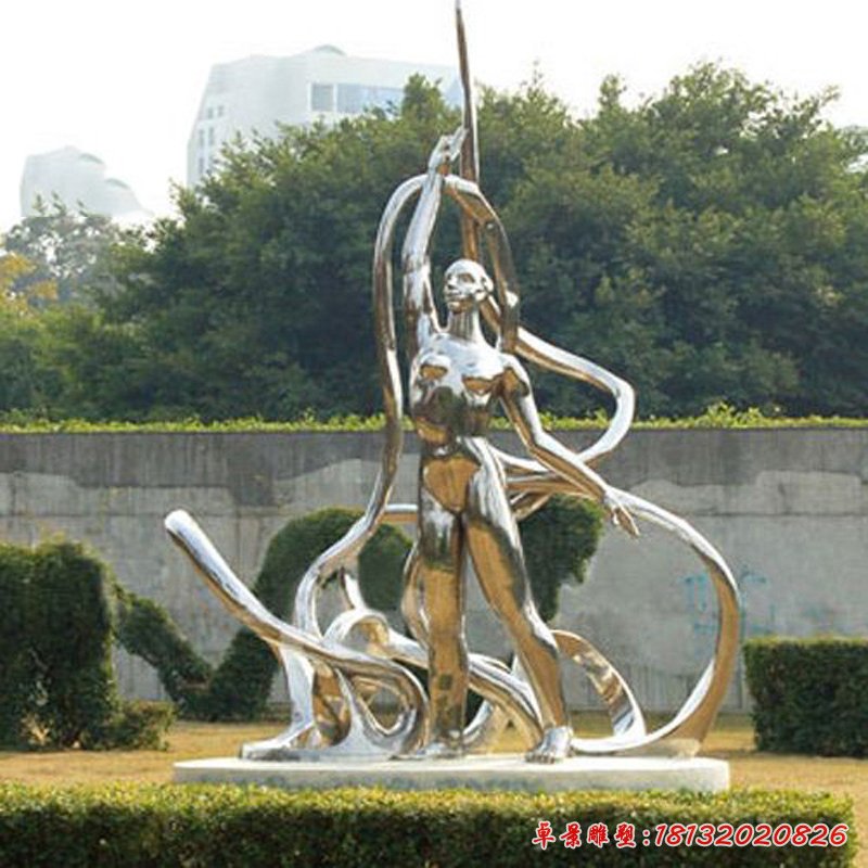 不锈钢体操抽象人物运动雕塑