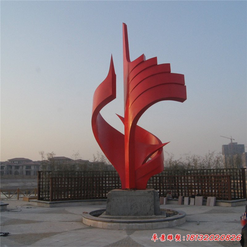 企业不锈钢抽象开拓雕塑