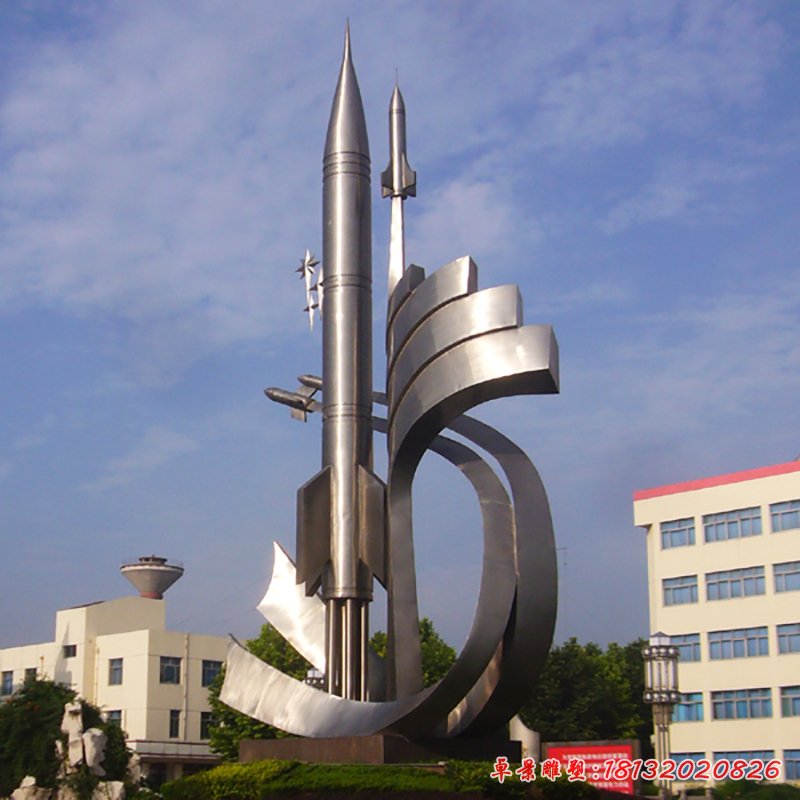 不锈钢火箭景观雕塑