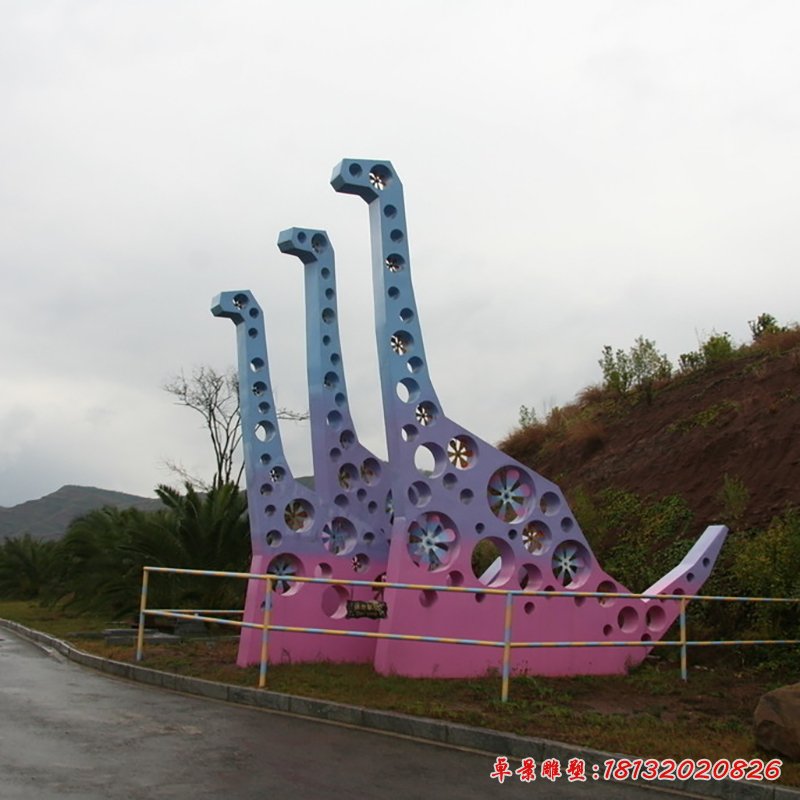 不锈钢恐龙动物造型雕塑