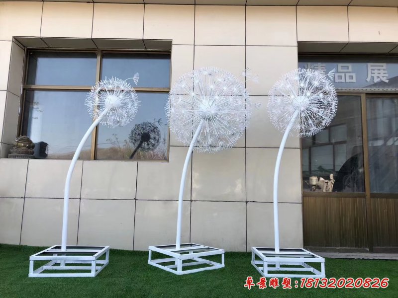 不锈钢发光蒲公英景观雕塑 (6)