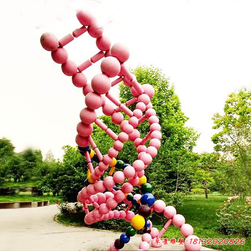 彩绘基因组合广场景观雕塑,不锈钢雕塑(1)