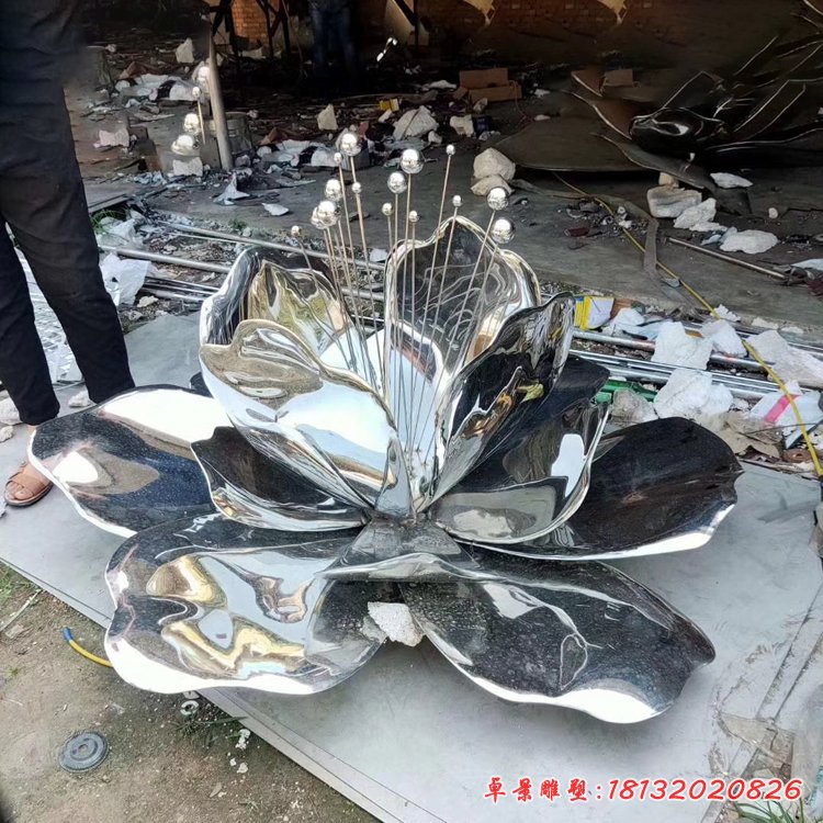 金属荷花不锈钢雕塑 (2)