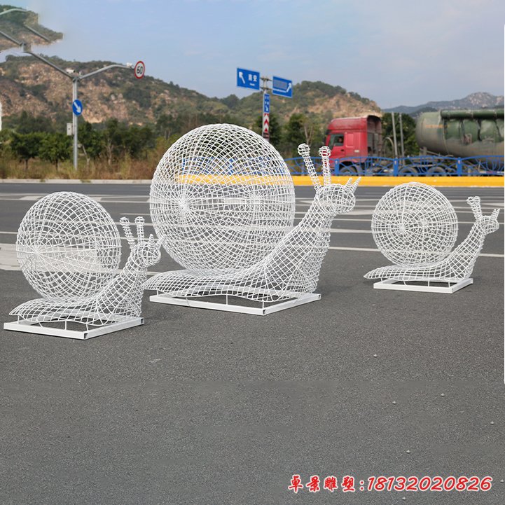 蜗牛镂空不锈钢雕塑 (1)