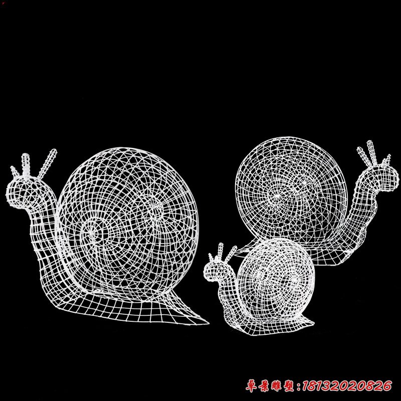 草坪不锈钢镂空蜗牛雕塑 (2)