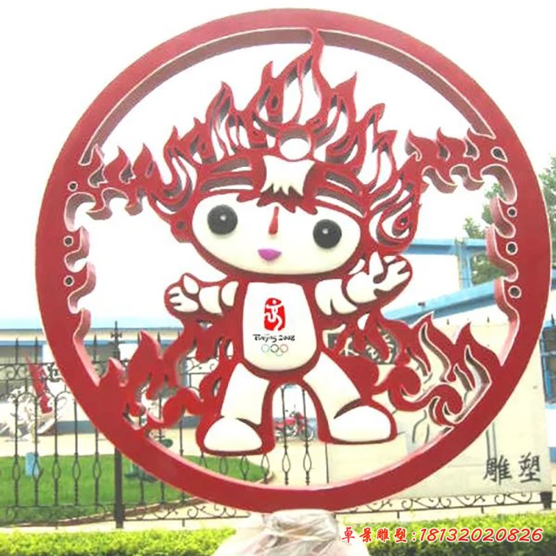 不锈钢福娃雕塑,广场不锈钢雕塑 (2)